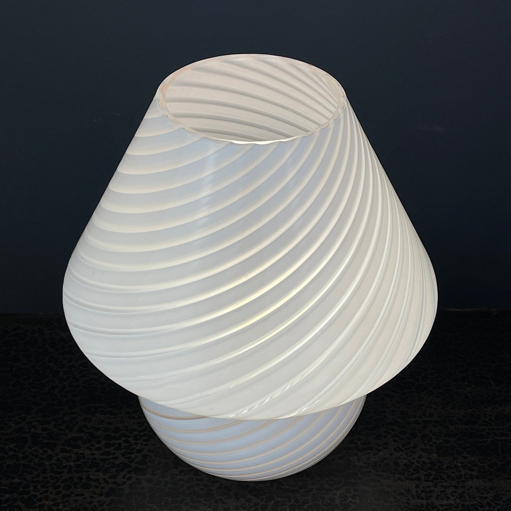 Vintage Swirl Murano Glass Table Lamp Mushroom, Italy 1970s