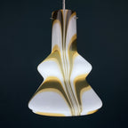 Mid-century brown opaline murano glass pendant lamp Italy 1950s