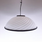 Murano pendant lamp White and Black, Italy 1980s