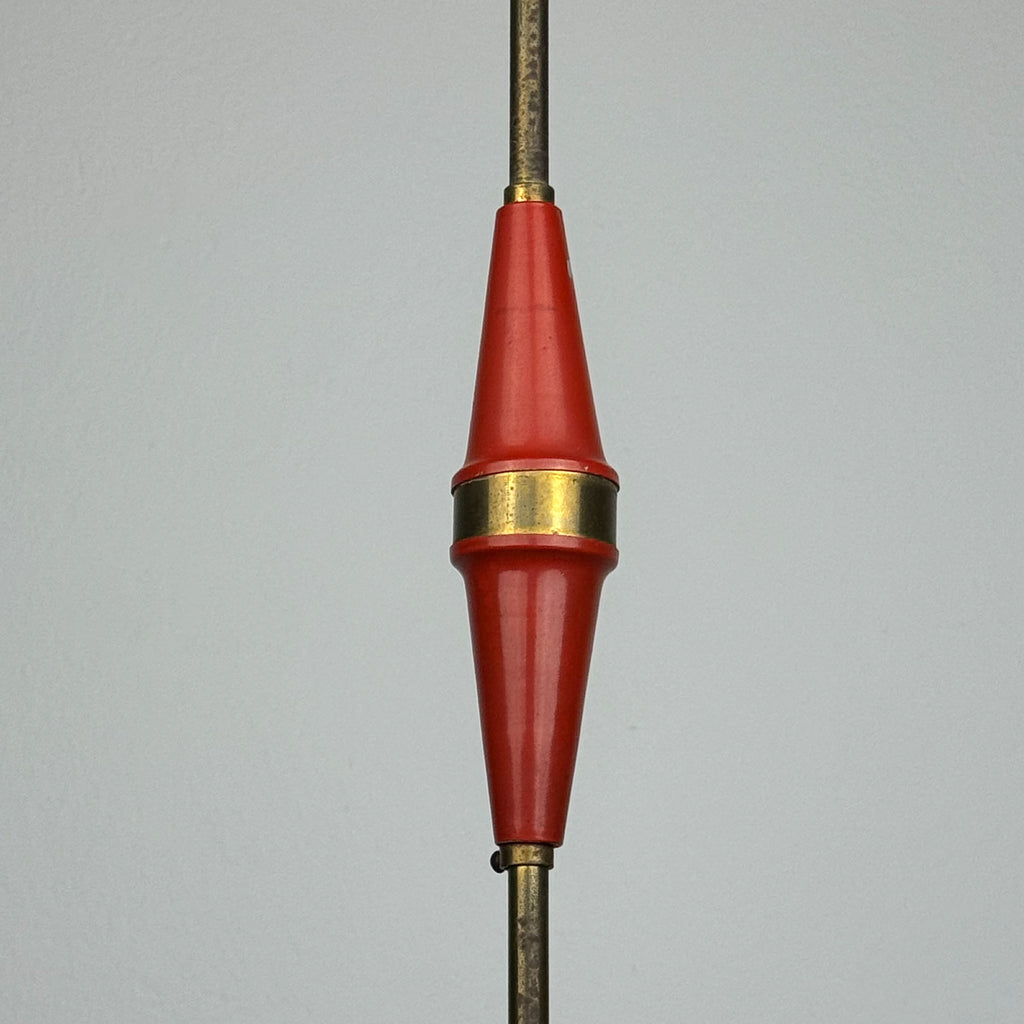 Vintage murano glass and brass chandelier, Italy 1950s
