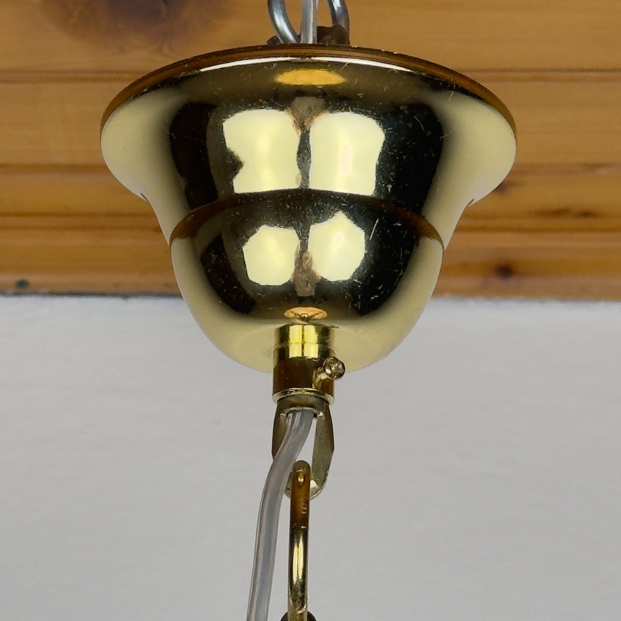 Art Deco yellow glass pendant lamp, Italy 1930s
