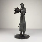 Vintage Brutalist sculpture "Monk With The Book" by Salvino Marsura, Italy 1970s
