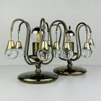 Pair of vintage glass ball table lamps italy 1960s Mid-century italian lighting