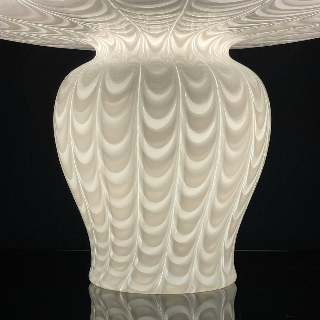 Large Classic white murano table lamp Mushroom Italy 1970s Italian Modern Retro home decor
