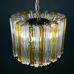 Original cascade Murano glass Crystal Prism Chandelier from Venini, Italy 1970s
