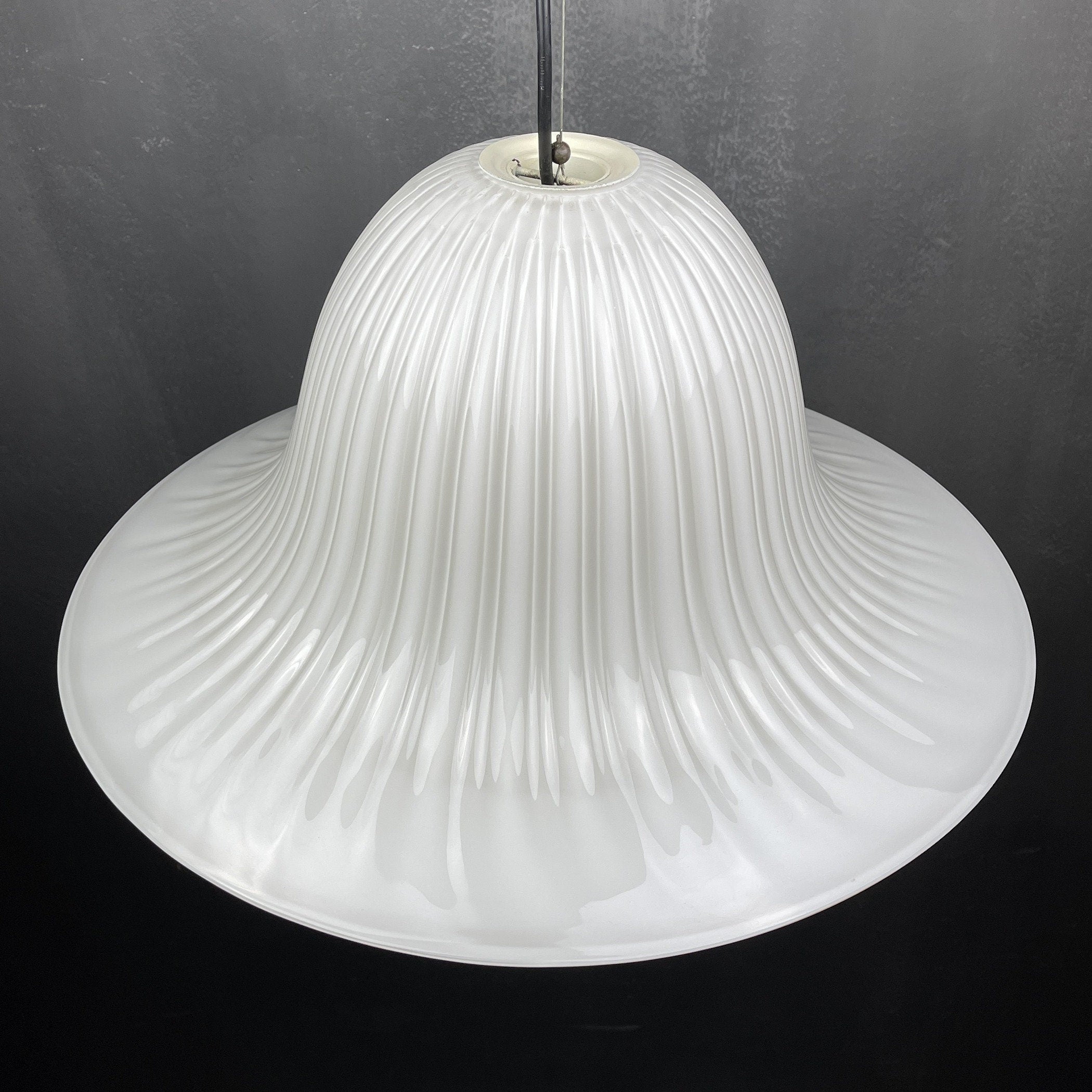 Vintage murano hanging lamp Tulip Italy 1970s Italian mid-century lighting Retro home decor