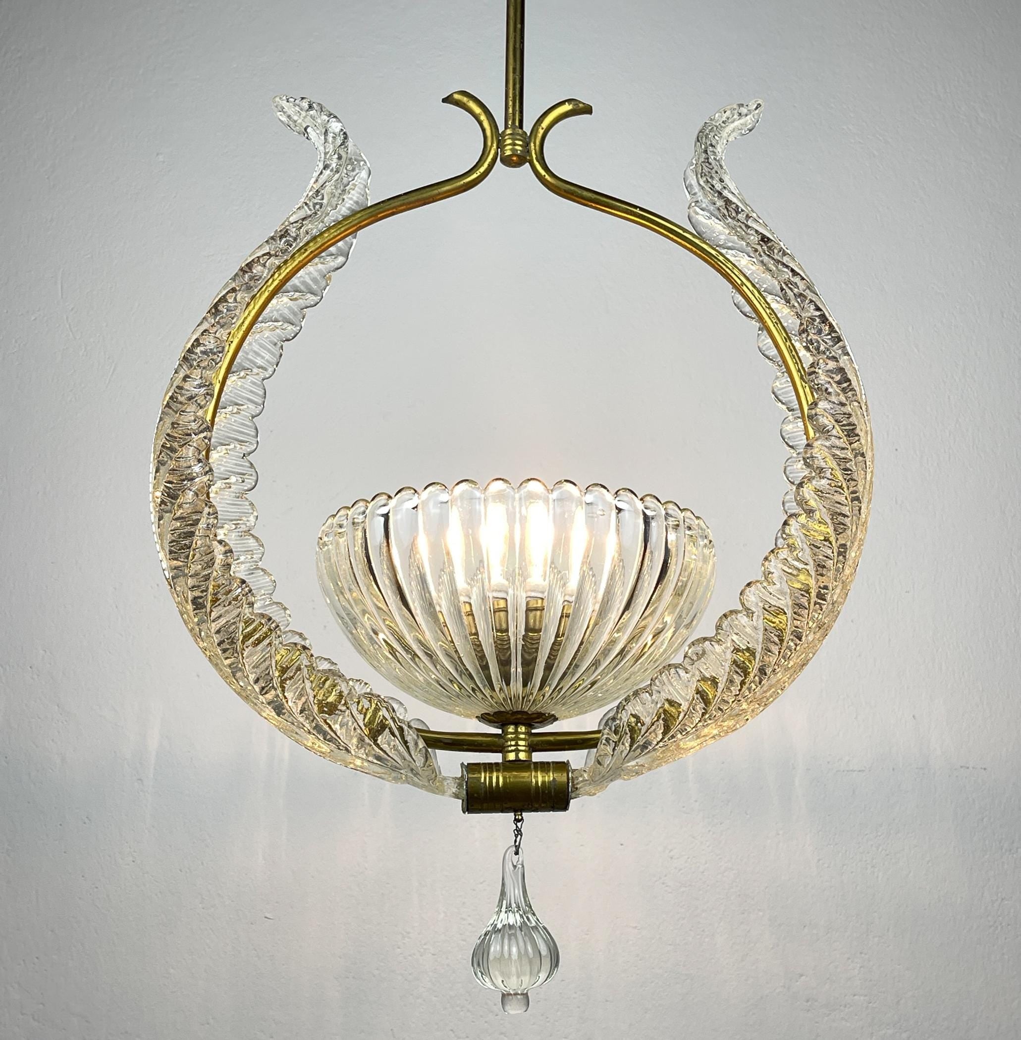 Murano chandelier by Ercole Barovier Barovier & Toso, Italy 1930s