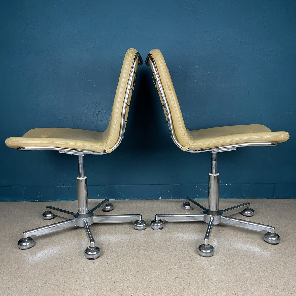 Vintage Italian Desk Chairs - 1970s Mid-Century Modern Style - Set of 2