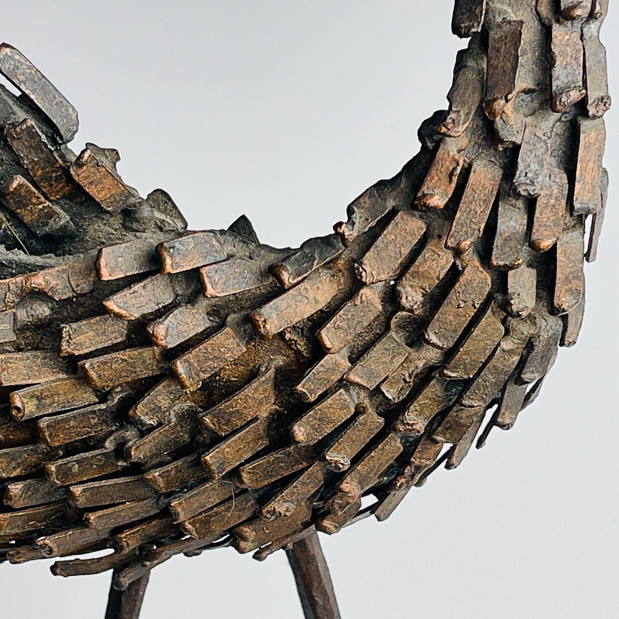Vintage metal Brutalist sculpture Bird by Salvino Marsura, Italy 1957, Mid-century Modern