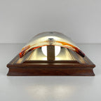 Vintage Wood Murano Wall lamp Italy, 1970s MCM Sconce Lamp