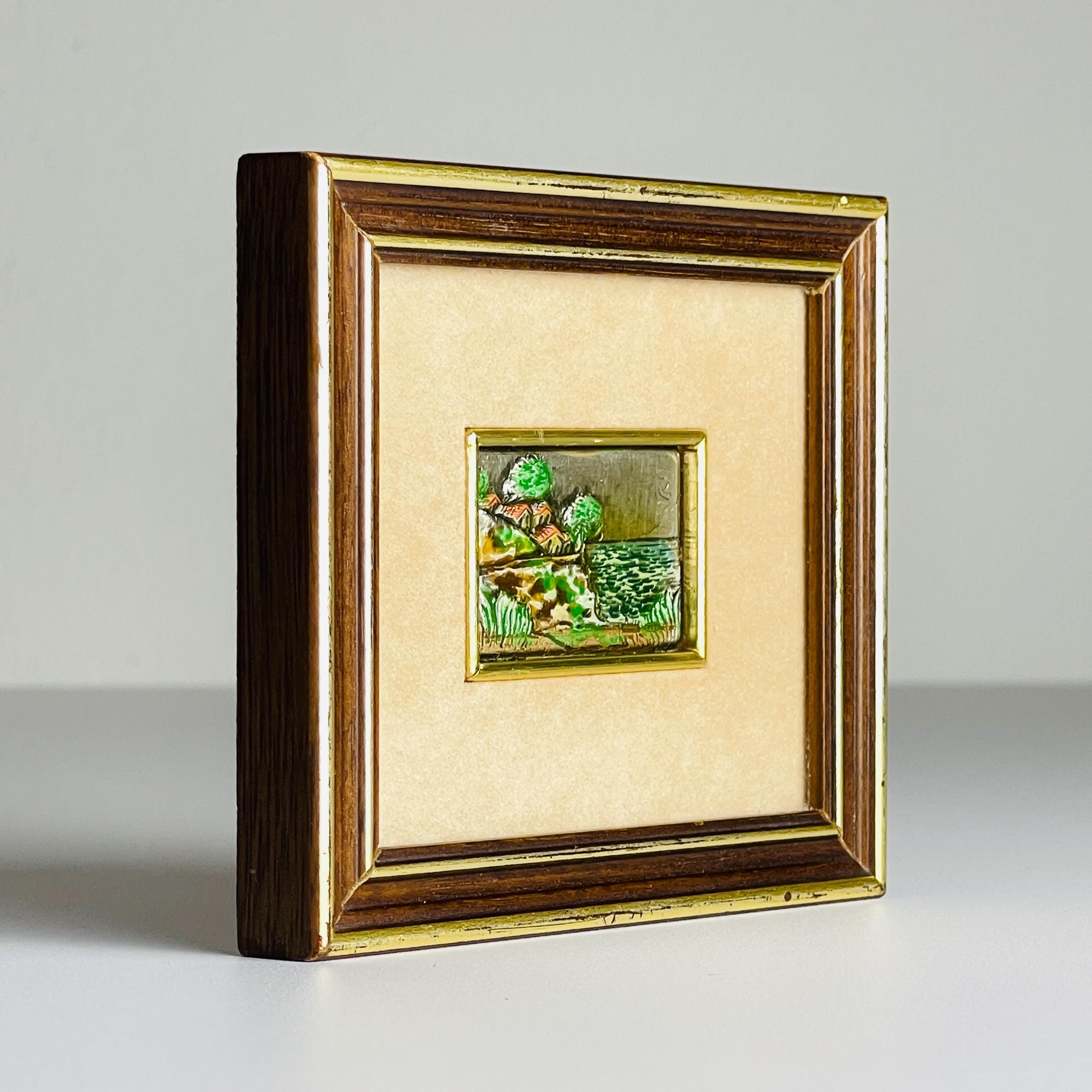Vintage Pressed Art Framed, Italy, 1970s, Vintage home decor