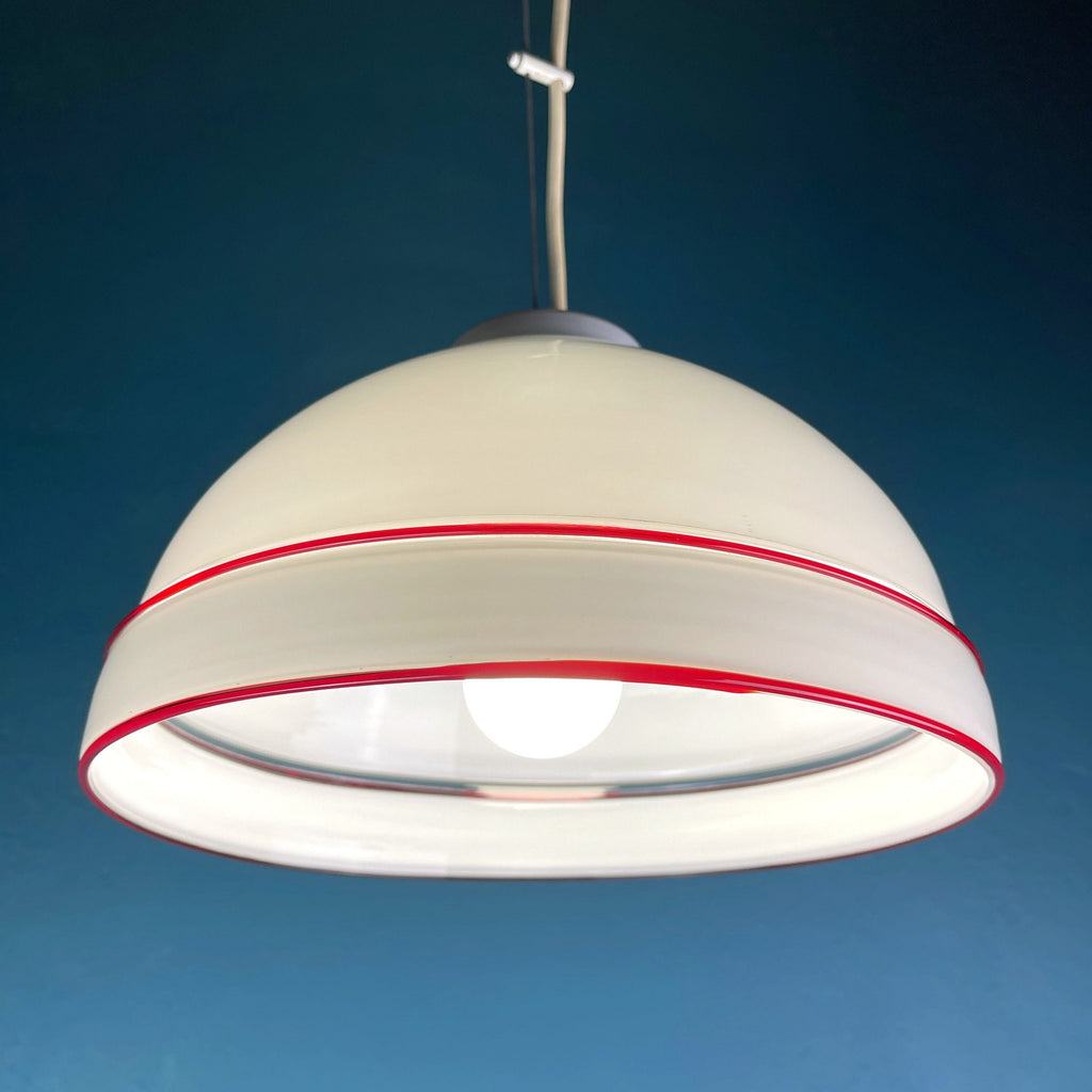 Vintage Murano Glass Pendant Lamp: 70s Italian Mid-Century Modern Lighting