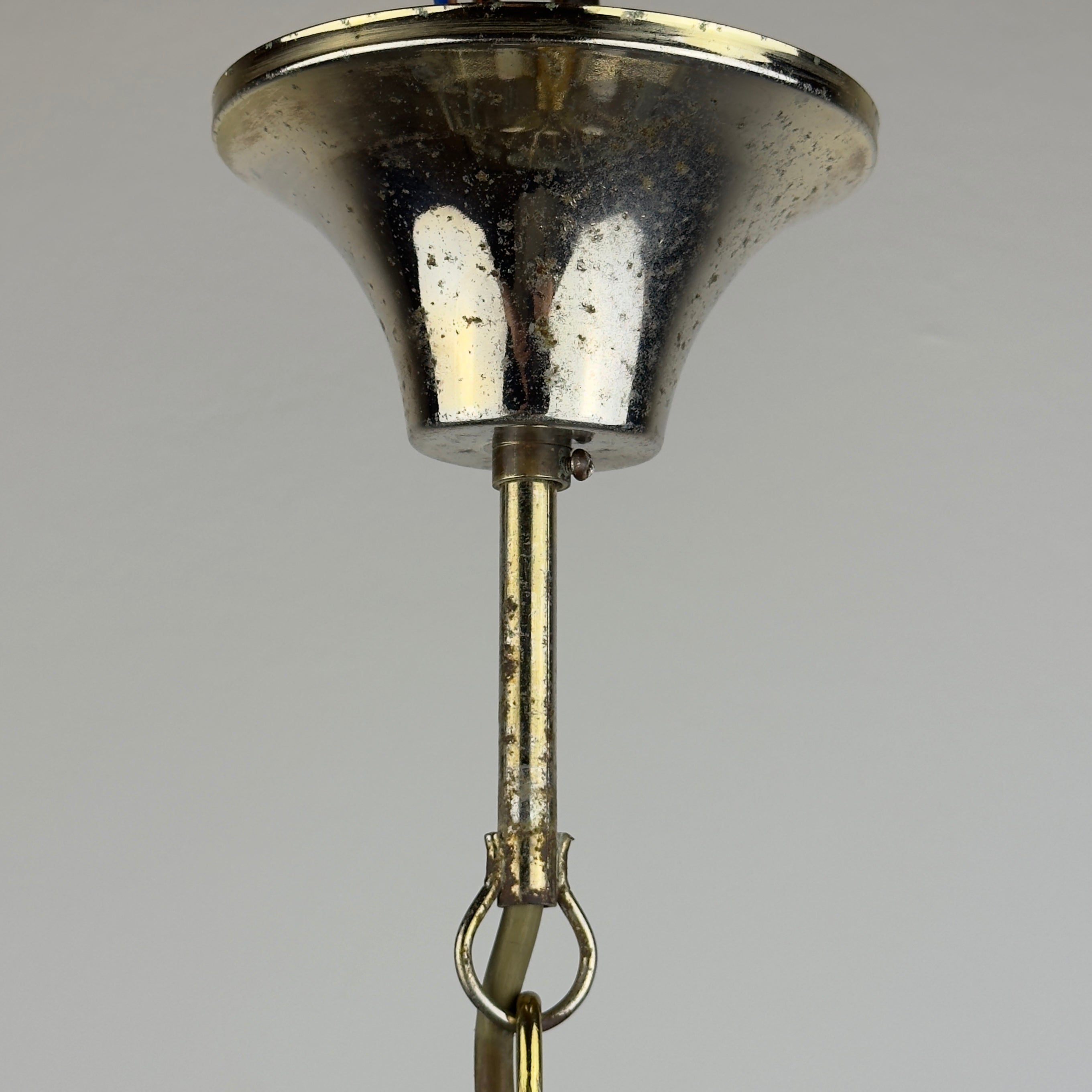 Vintage glass disc chandelier, Italy 1970s