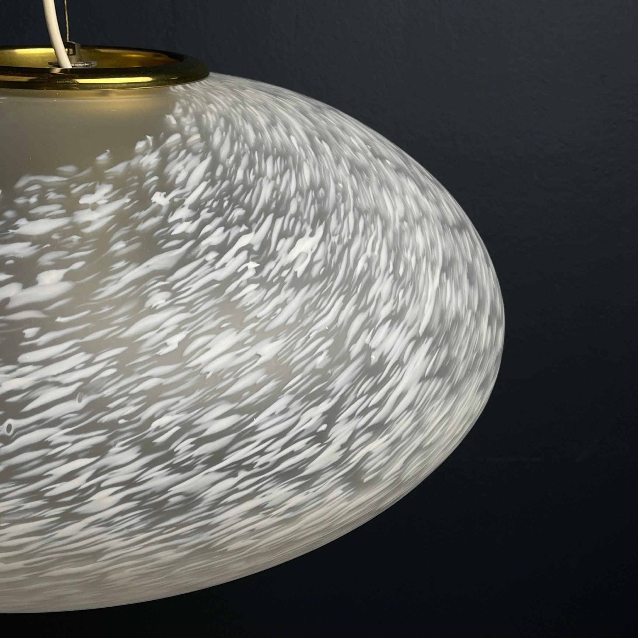 Large swirl murano glass pendant lamp Vetri Murano Italy 1970s