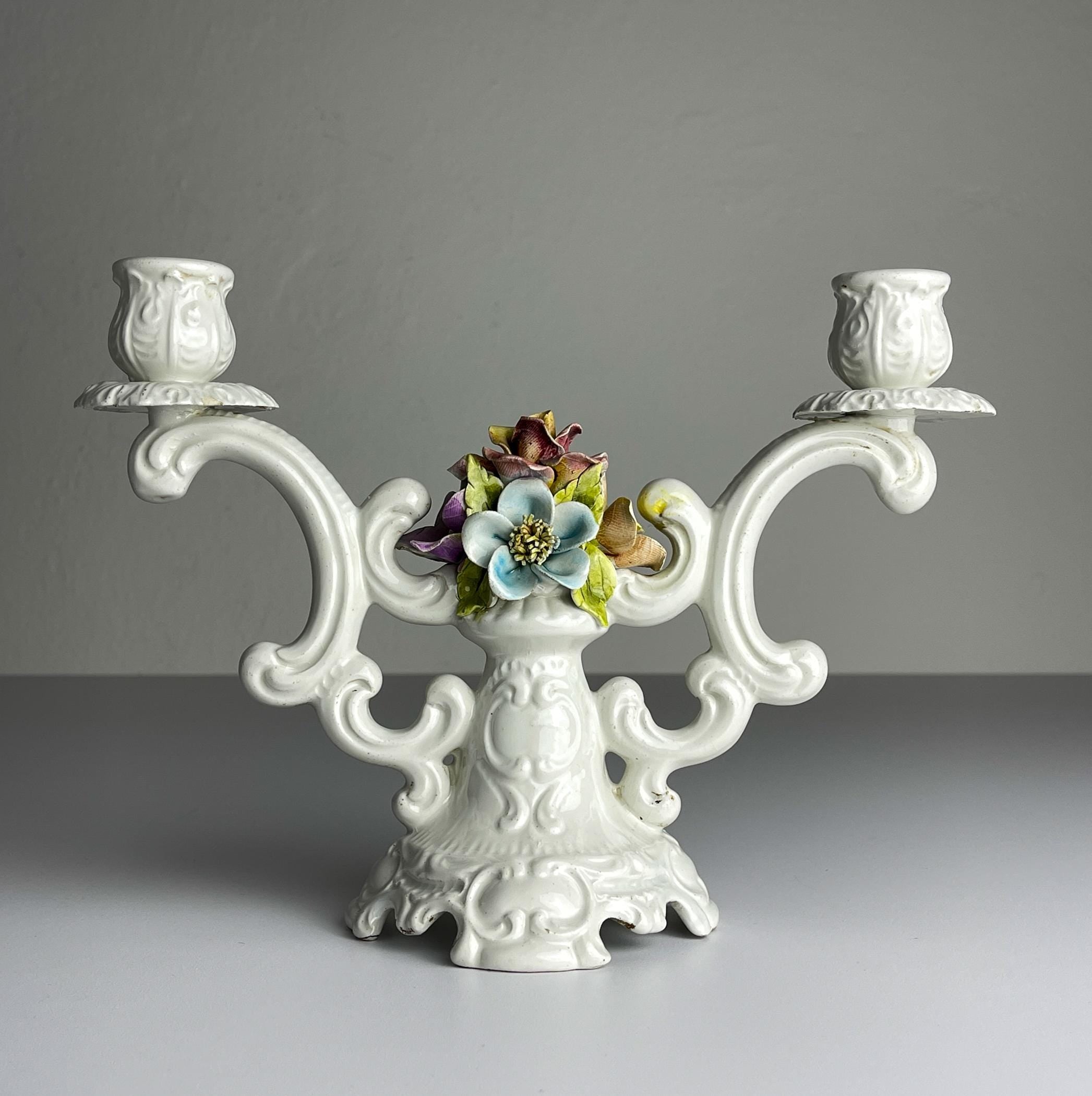 Vintage ceramic candleholder by Bassano, Italy, 1970s