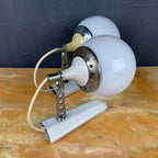Pair of mid-century white sconces Targetti Sankey Italy 1960s Retro wall lamps space age