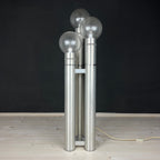 Vintage Italian Brushed Aluminum Floor Lamp: MCM Space Age Lighting