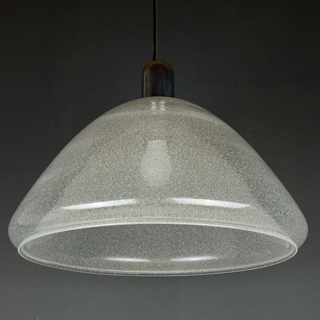 Carlo Nason Murano Glass Pendant Lamp: Mazzega Italian Lighting, 1960s