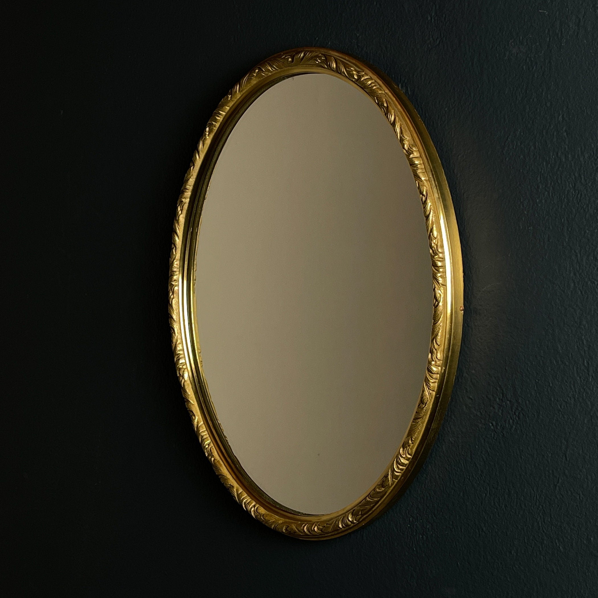 Vintage Mirror in brass frame, Italy 1950s, Retro home decor