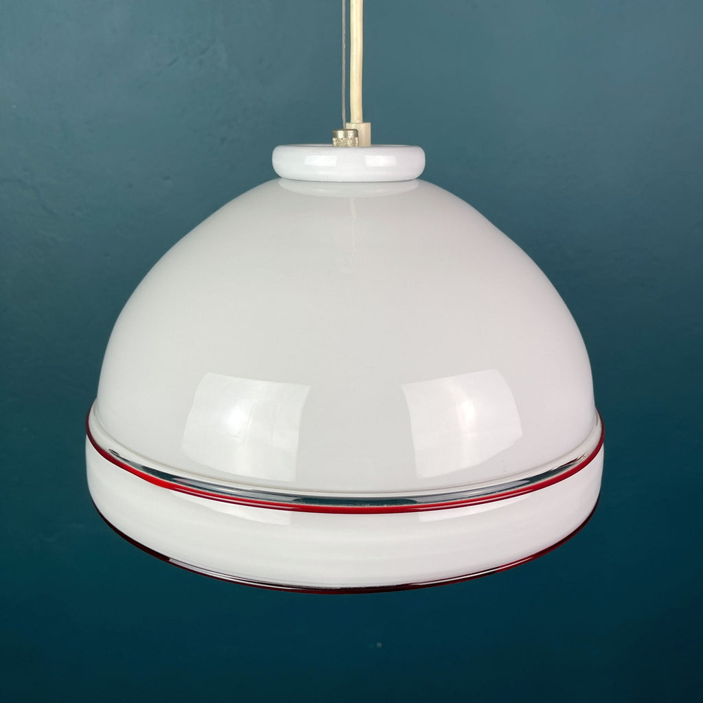 Vintage Murano Glass Pendant Lamp: 70s Italian Mid-Century Modern Lighting
