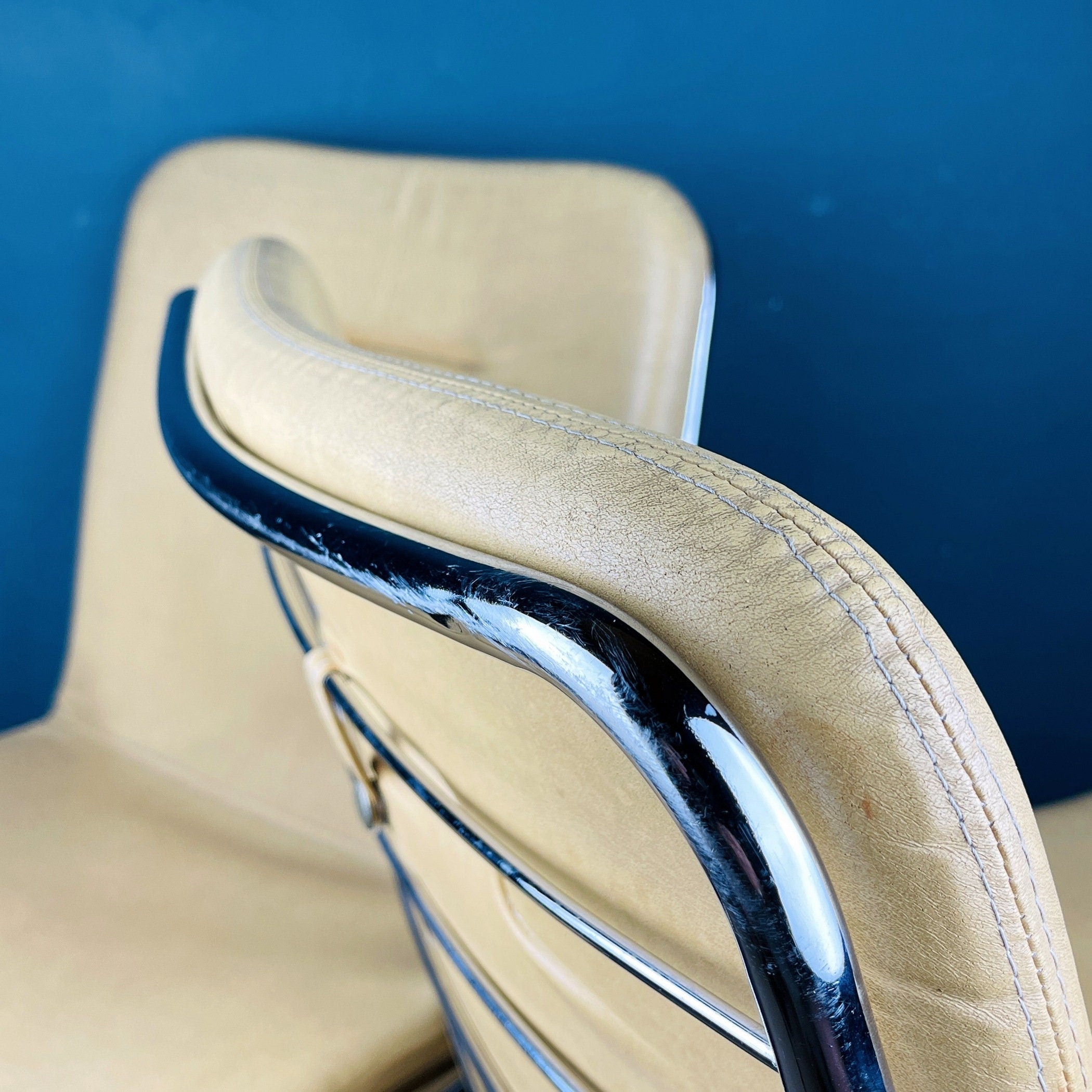 Vintage Italian Desk Chairs - 1970s Mid-Century Modern Style - Set of 2