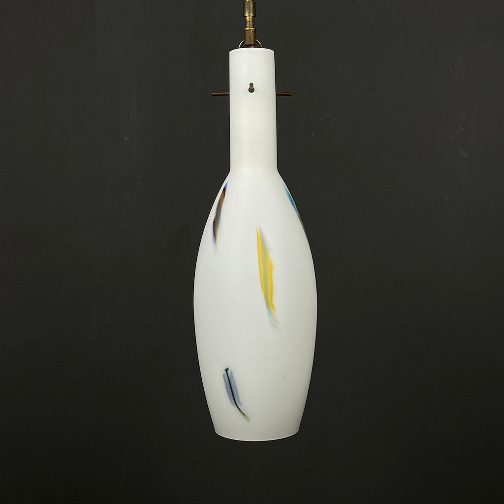 Multicolor opaline murano glass pendant lamp by Stilnovo, Italy 1950s, Mid-century modern