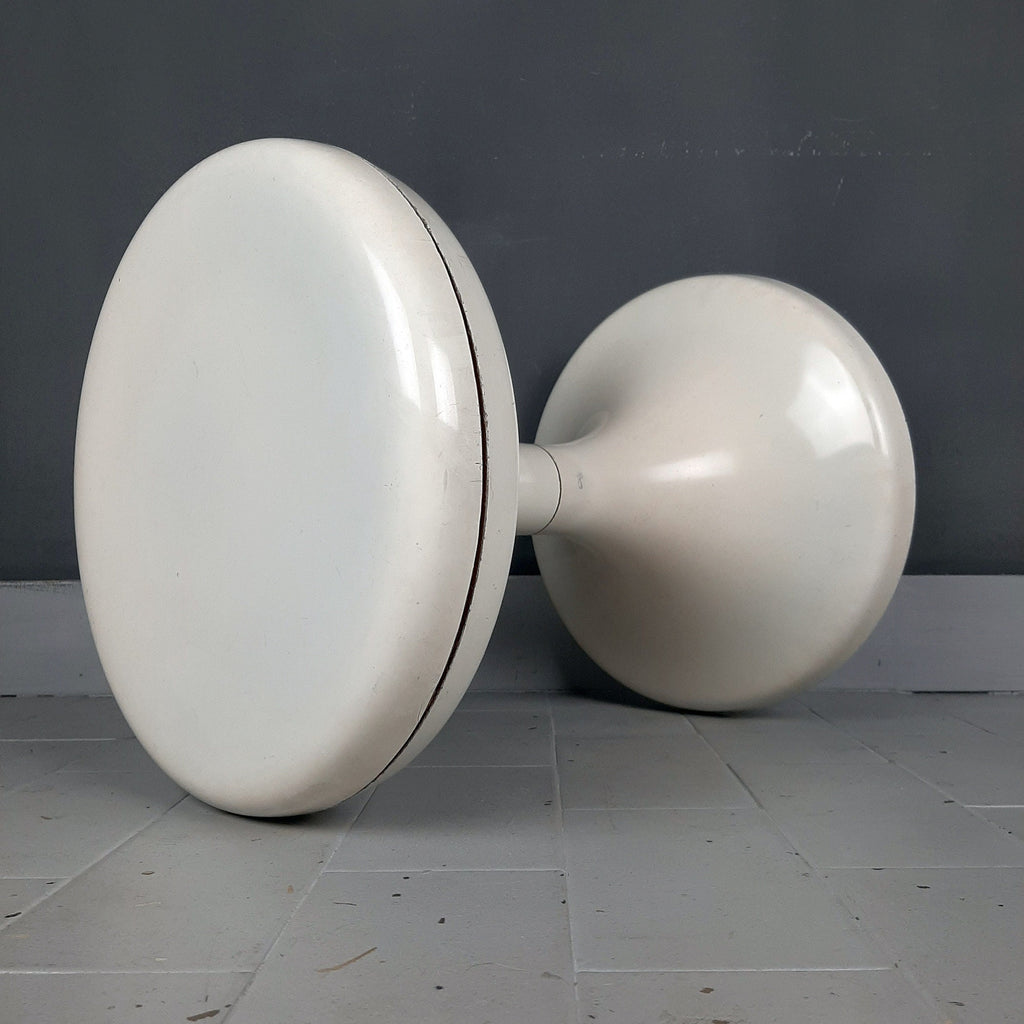 Vintage White Plastic Mushroom Stool - Mid-Century Modern Meblo Yugoslavia