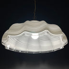 Vintage Swirl Murano Glass Pendant Lamp: 1970s Italian Mid-Century Lighting