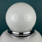 Vintage Opaline Glass UFO Lamp: Italian Mid-Century Modern Lighting