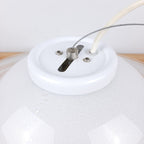XL Mid-century white murano glass pendant lamp Italy 1970s Retro lighting Space age