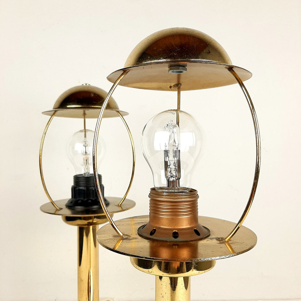 Vintage Gold Metal Table Lamps: Mid-Century Art Deco Night Lights