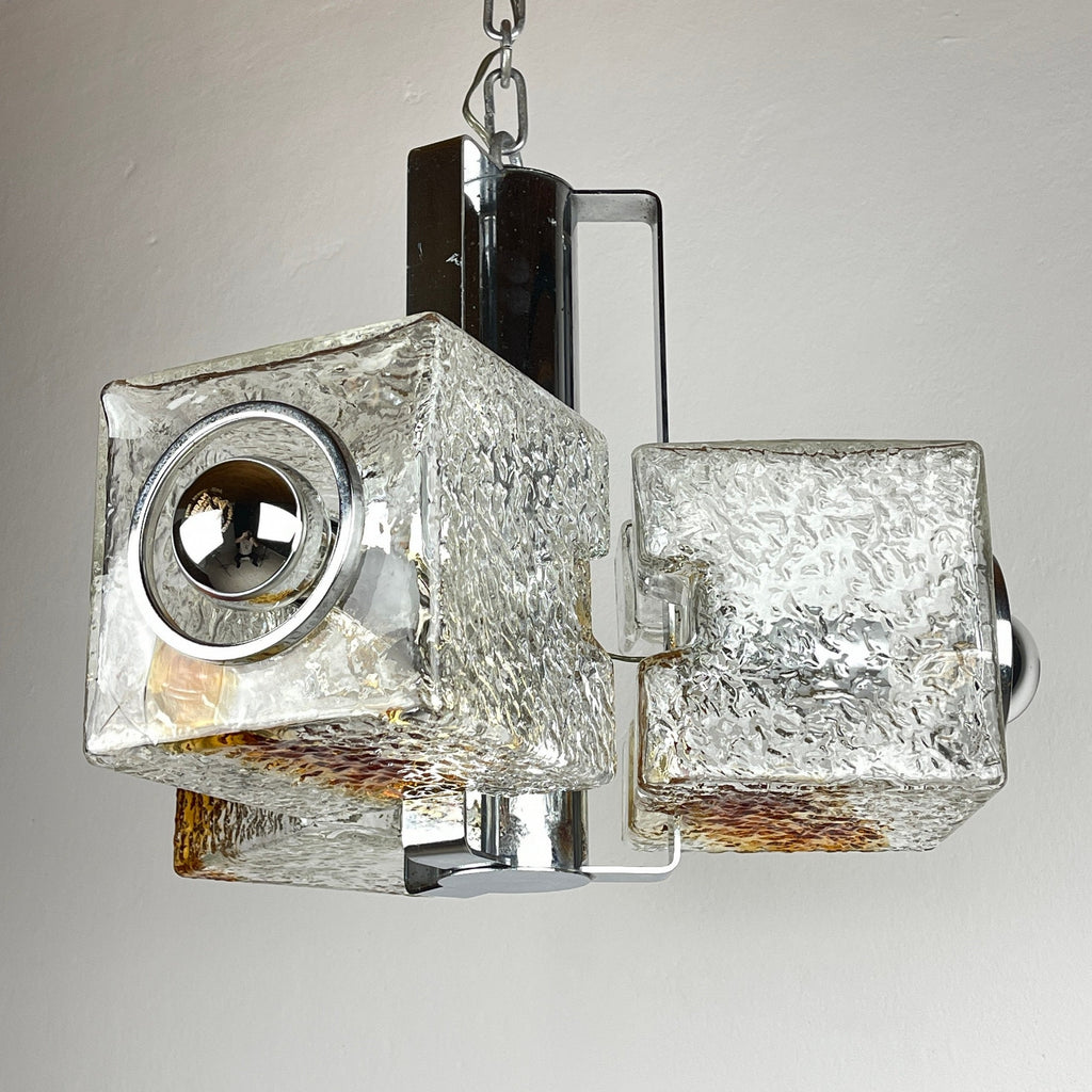 Toni Zuccheri Murano Glass Cube Chandelier for VeArt, 1970s
