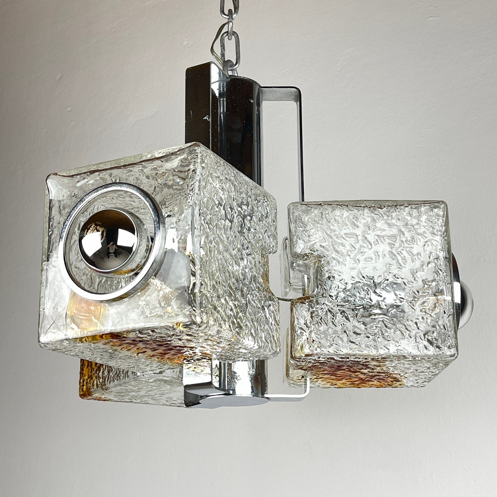 Toni Zuccheri Murano Glass Cube Chandelier for VeArt, 1970s