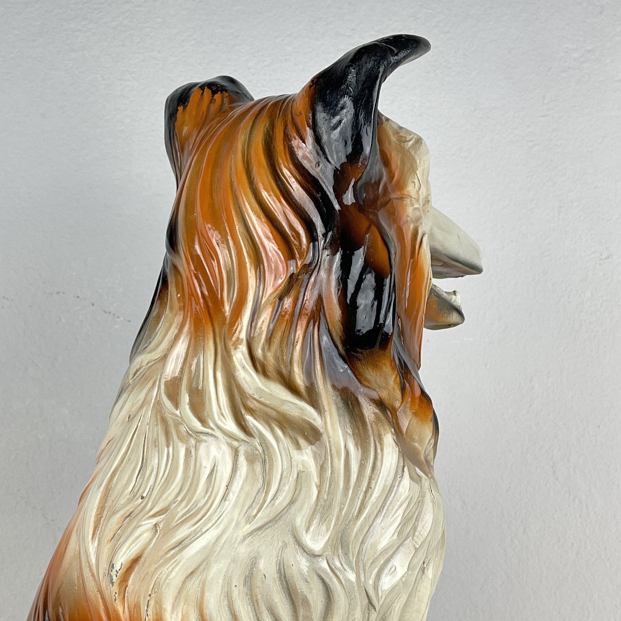 Vintage hand-painted sculpture Dog Italy 1960s Retro home decor mid-century italian decoration