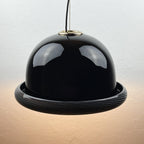 Vintage Murano black pendant lamp, Italy 1960s