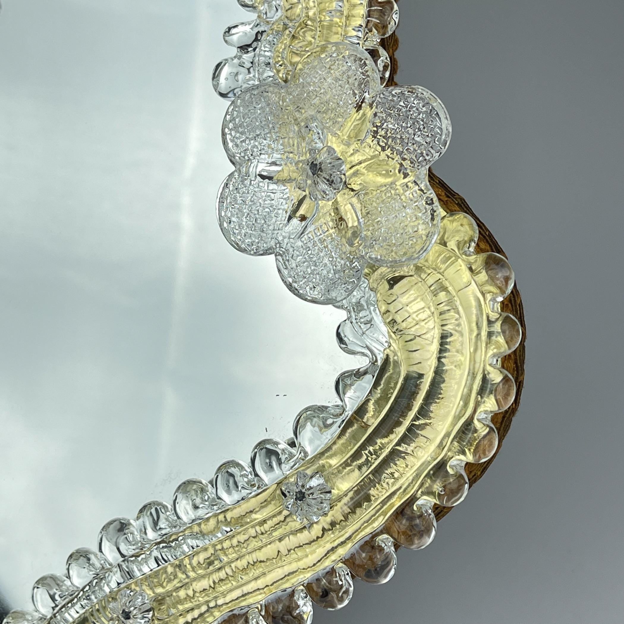 Original Murano glass mirror, Italy 1950s, Vintage home decor