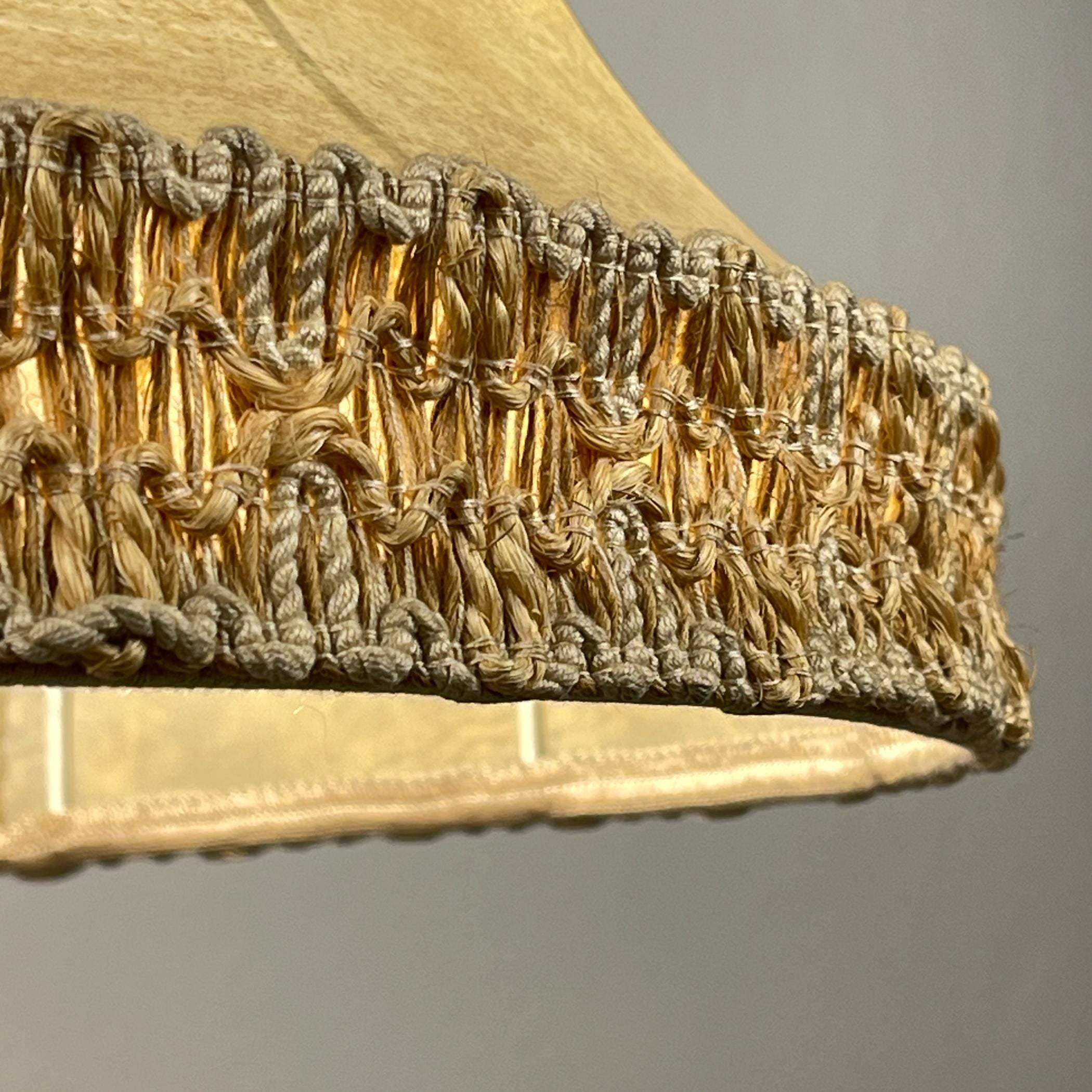 Vintage rawhide pendant lamp, 1950s, Vintage home decor
