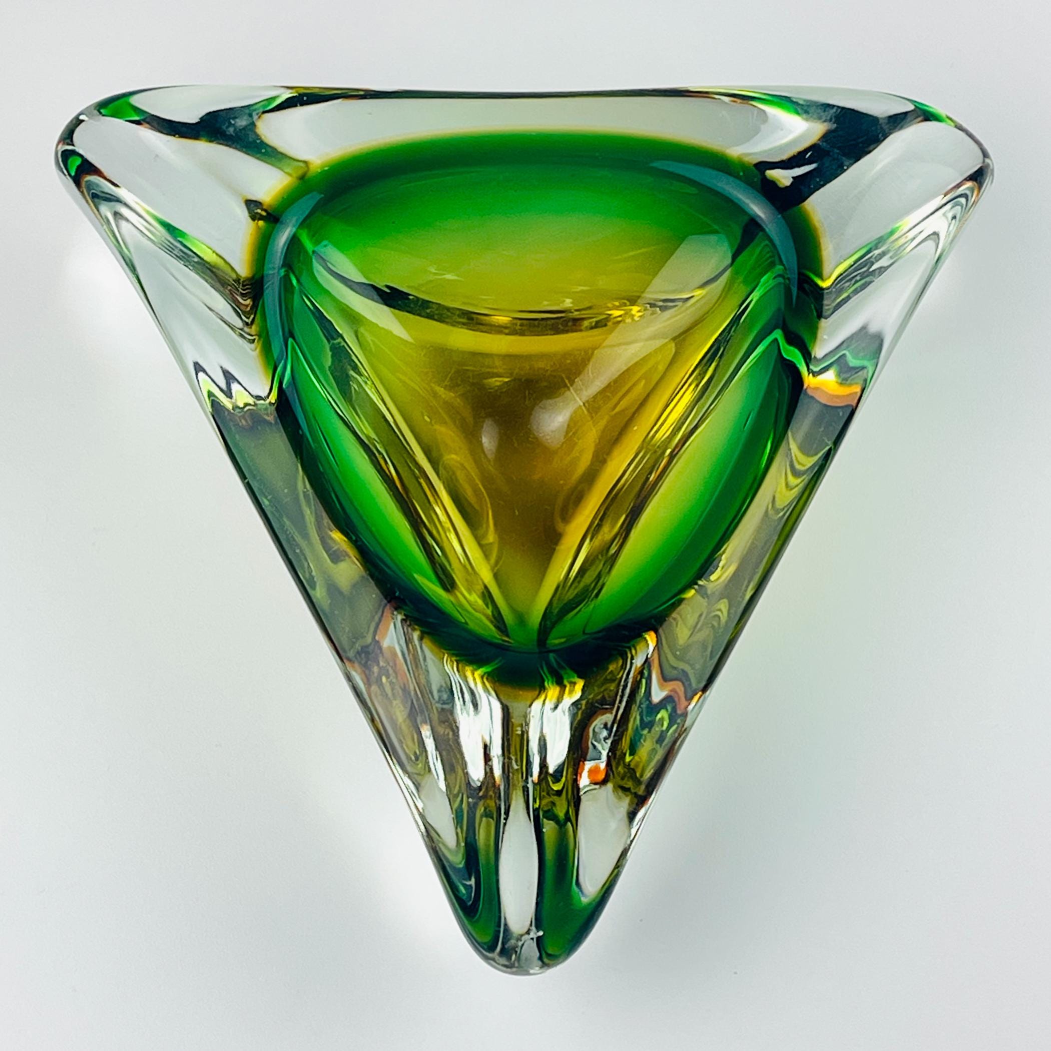 Sommerso murano glass ashtray by Arte Nuova, Italy, 1960s, Vintage home decor
