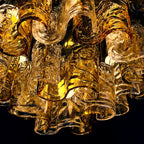 Murano chandelier by Mazzega Italy 1960s Mid-century modern italian lighting 36 murano glass plates