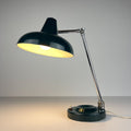 Green Industrial metal desk lamp Italy, 1960s, Mid-century office table lamp