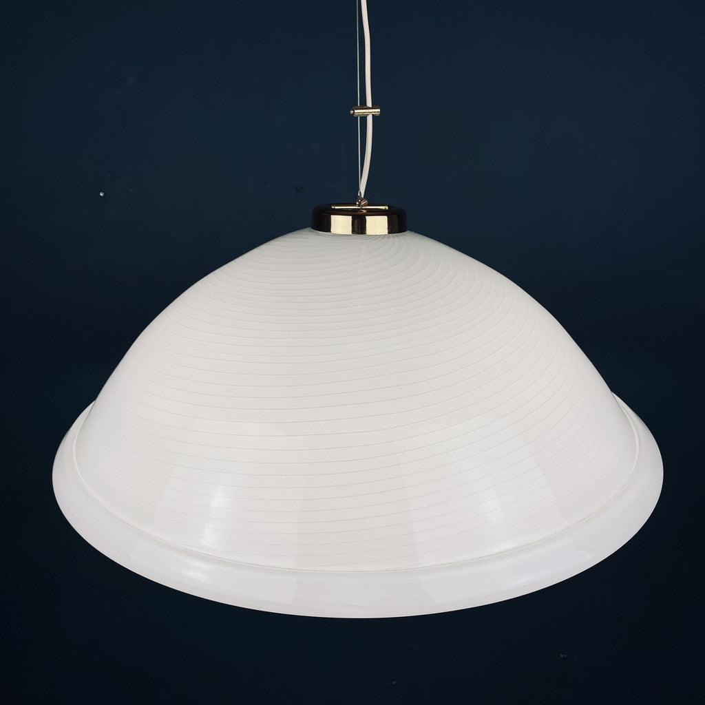 Vintage Swirl Murano Glass Pendant Lamp: 1980s Italian Mid-Century Lighting