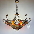 Vintage Metal and murano glass chandelier by MM Lampadari Italy 1990s