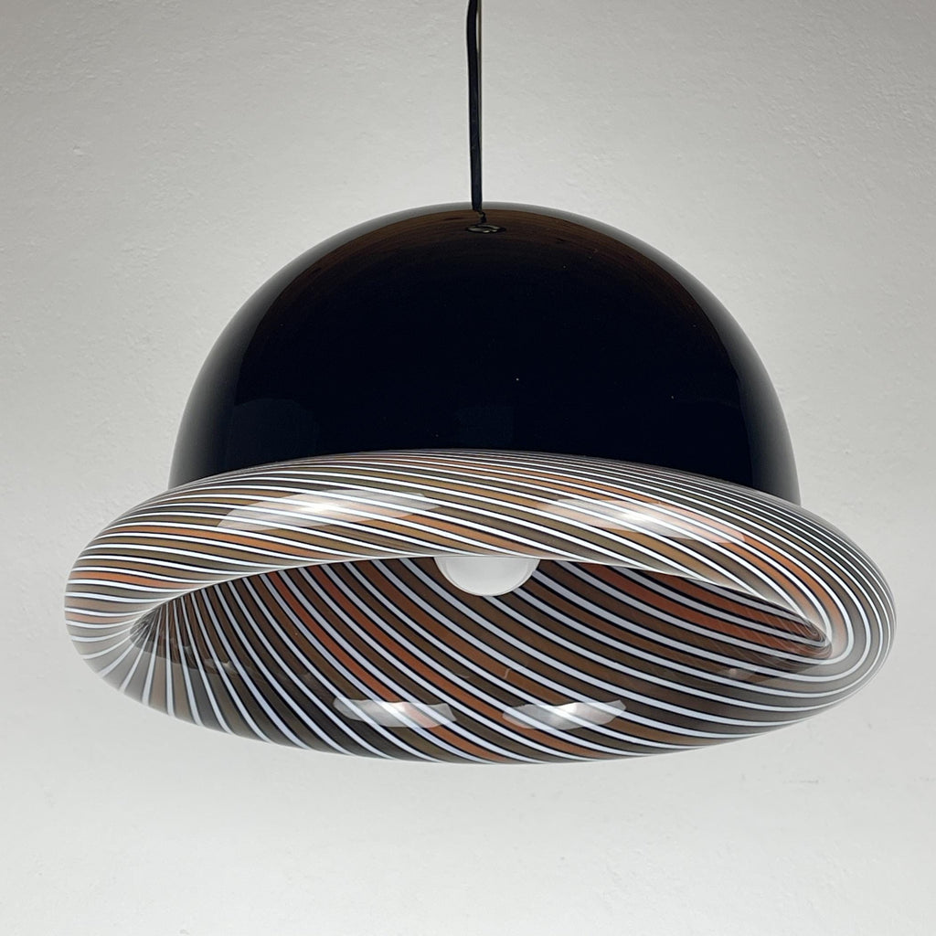 Vintage Murano black pendant lamp, Italy 1960s