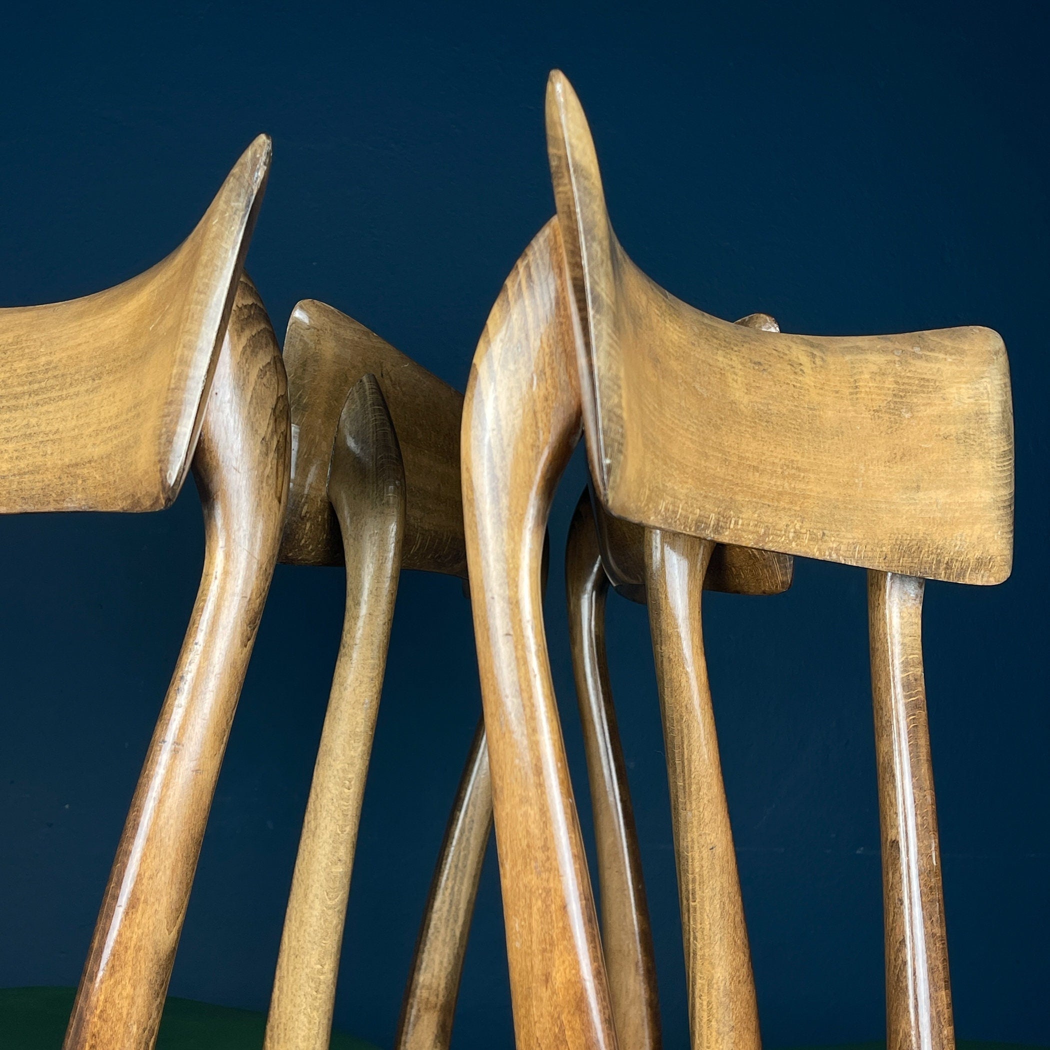 Vintage dining chairs by Pirelli Sapsa, Italy 1950s, Set of 4, Mid-century design