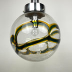 Vintage Large Swirled Murano Glass Pendant Lamp by Vistosi, Italy 1970s, Mid-century modern