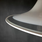 Murano glass white pendant lamp Italy 1970s Mid-century lighting XL ceiling lamp