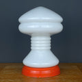 Vintage White Opaline Glass Table Lamp: Italian Mid-Century Modern Lighting