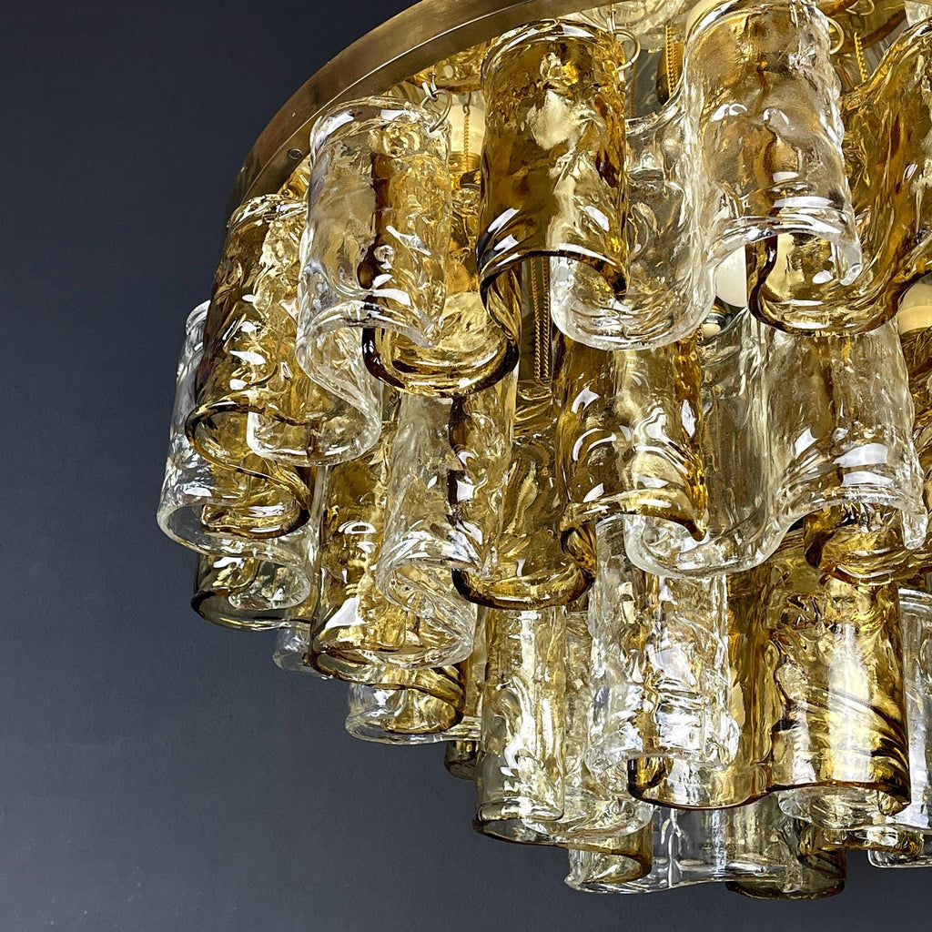 Murano chandelier by Mazzega Italy 1960s Mid-century modern italian lighting 36 murano glass plates