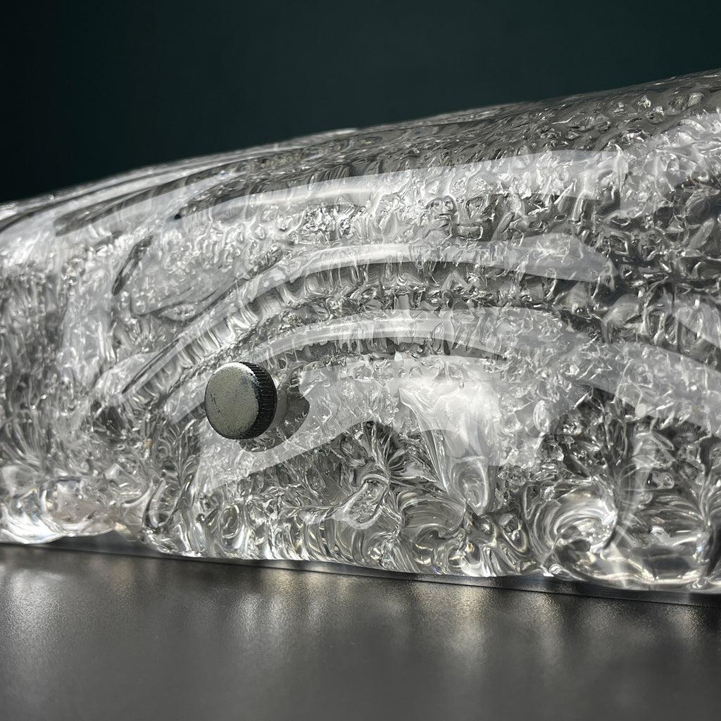Vintage ice murano glass ceiling lamp by J.T.Kalmar, Austria, 1960s