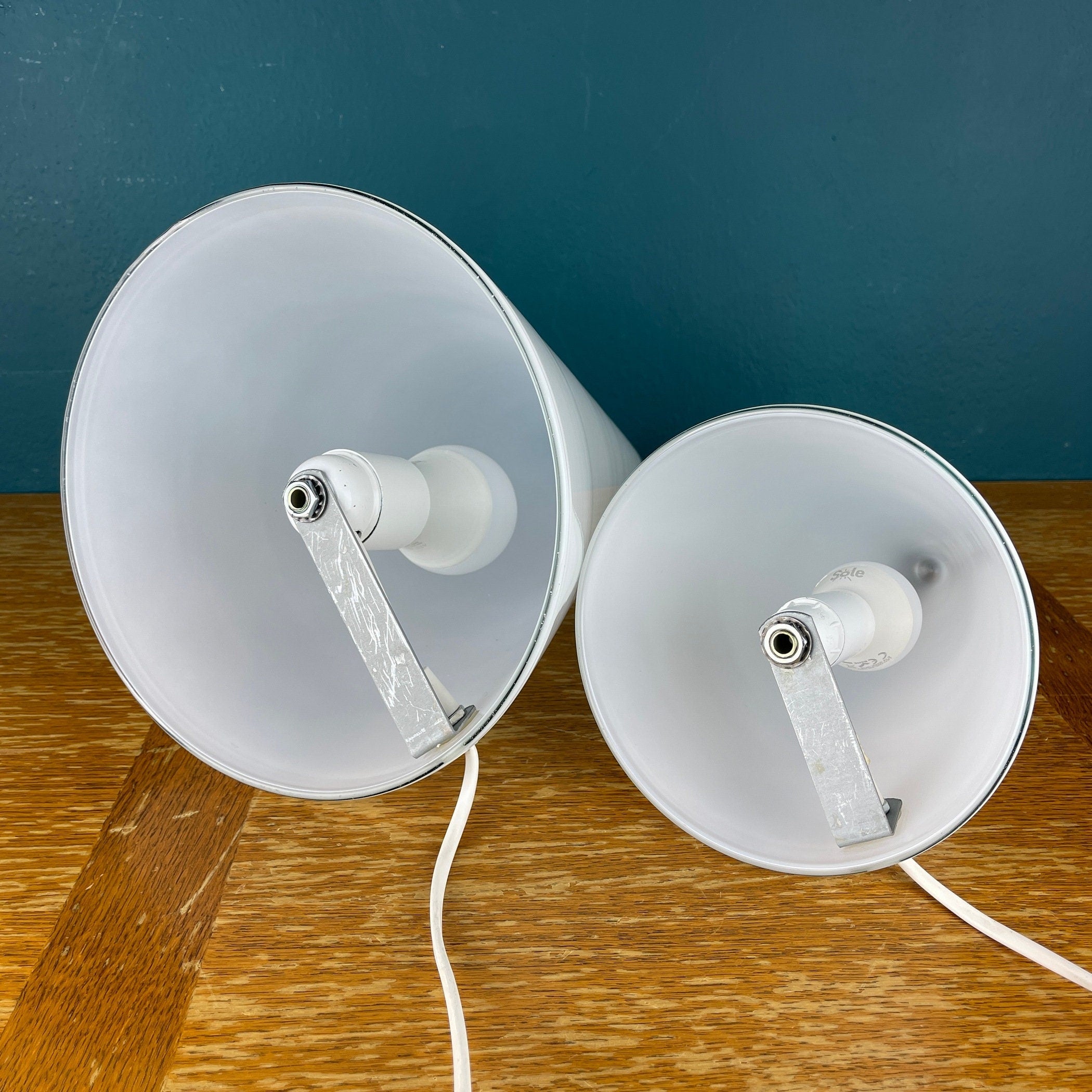 Pair of murano table lamps Cone Italy 1970s Italian Modern Mid-century home decor